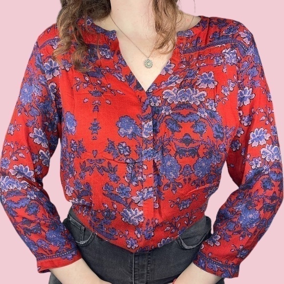 Lucky Brand Red Blue Floral Print Button Down Shirt
100% Cotton - Picture 8 of 10